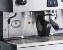 Manuelle Kaffeedosierungstaste Elektronische Kaffeedosierung (Selbstspeicherung) 2 Inox-Dampfhähne Espressotechnik Wasseraufbereitung