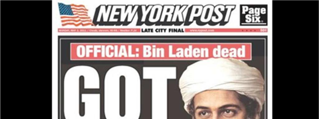4.2.1 New York Post: Got him! Diese Titelseite, die frei übersetzt bedeutet: Wir haben ihn! Endlich Rache!