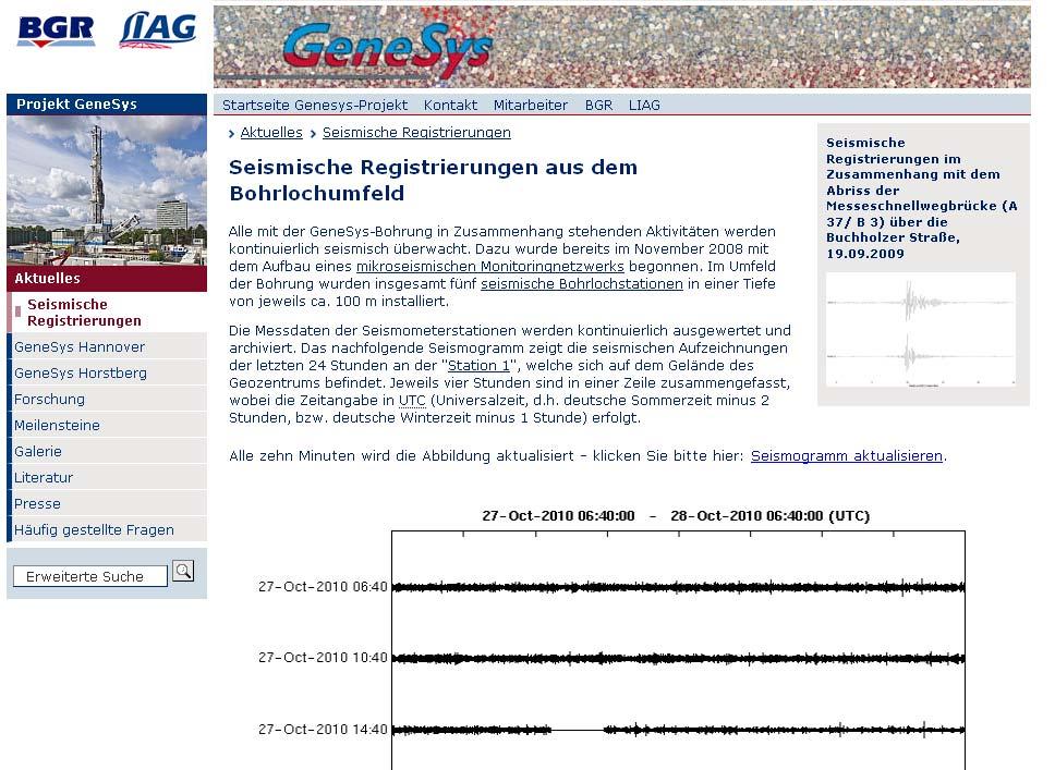 3. Maßnahmen zur Begrenzung der Seismizität: 3.6 Öffentlichkeitsarbeit Geothermie-Projekt GeneSys (BGR, Hannover): www.genesyshannover.