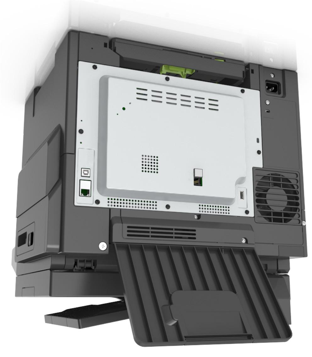 Konfiguration eines weiteren Druckers 36 7 1 6 2 3 5 4 Element Funktion 1 USB-Anschluss (Rückseite) Schließen Sie einen optionalen WLAN-Adapter oder eine optionale Druckerfestplatte an.