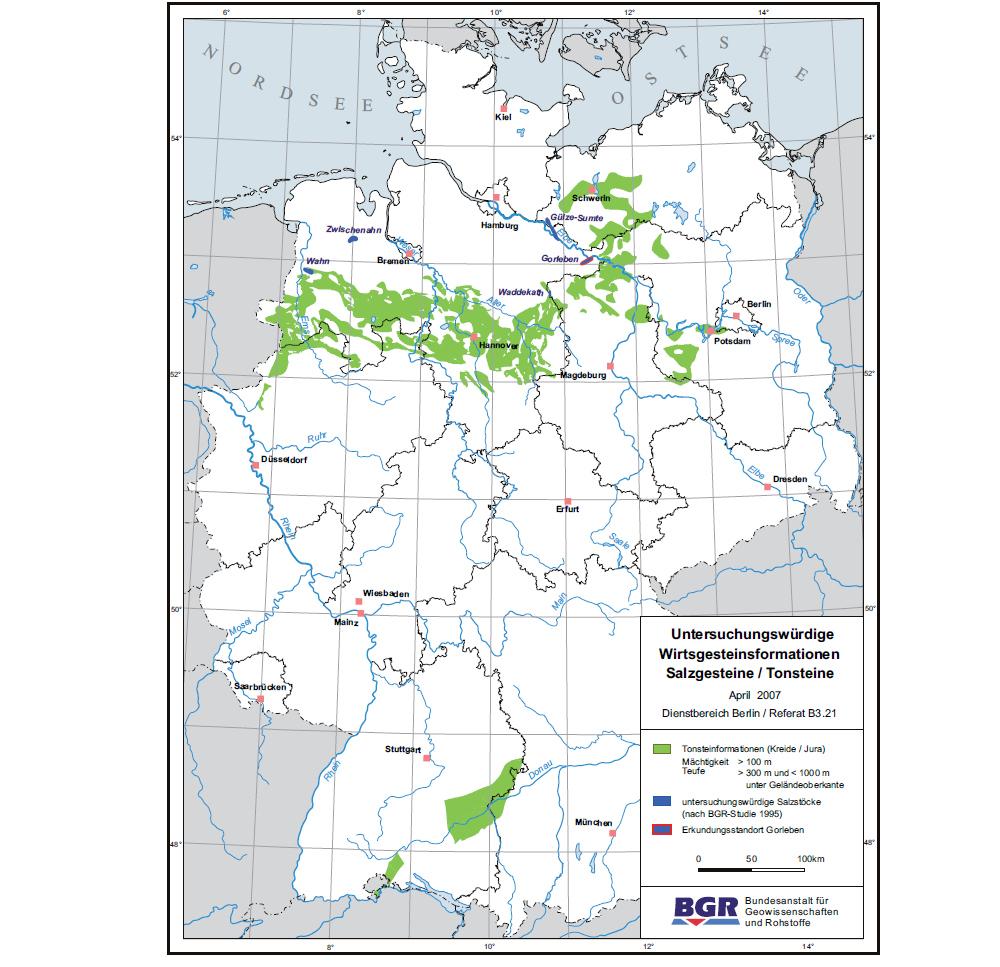 Forschungsstand: Verbreitung 1977 Katalog geeigneter Formationen 1982 Salzstudie