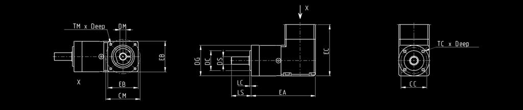 C_Electrics > 206 > Planetengetriebe Serie GB PLANETENGETRIEBE/RECHTWINKLIG MOD. GB-0.0-..-A-... Mod.