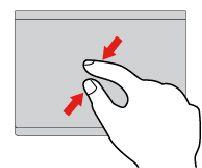 Anmerkungen: Wenn Sie mehrere Finger verwenden, stellen Sie sicher, dass zwischen den Fingern ein kleiner Abstand vorhanden ist.