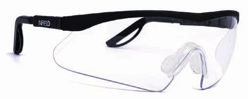 Schutzbrille Uneingeschränkte Seitenwahrnehmung Viel Schutz von der Seite durch großen integrierten Seitenschutz Zusätzliche obere