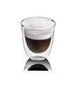 LATTE MACCHIATO Ein einfacher Espresso aufgefüllt mit 220 ml heißer Milch und einer mittelgroßen Menge Milchschaum.