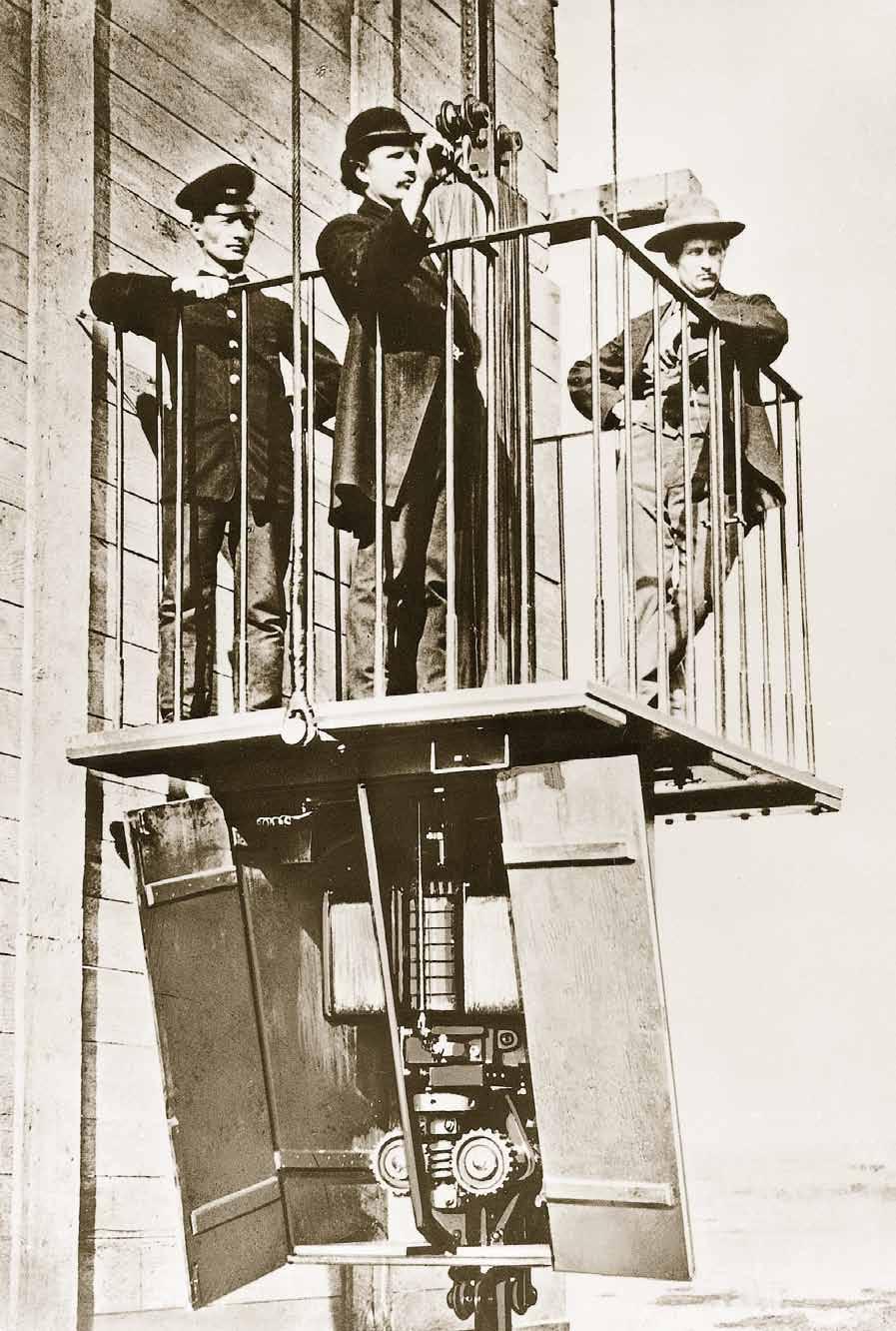 Elektrischer Aufzug 1880 Den ersten elektrischen Aufzug