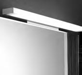 zur Ausstattung von Spiegelschränken Waschtischausleuchtung zur nachträglichen Montage unter Spiegelschränken; Aluausführung mit LED Beleuchtung Weiß und stufenloser