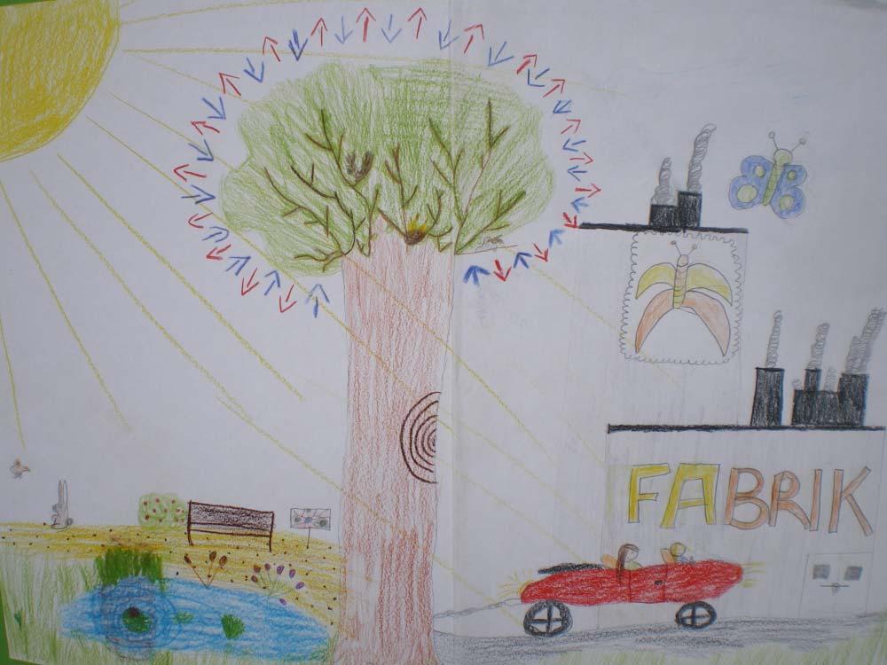 Klasse 4c der Grundschule Kirchweyhe, Februar bis April 2007: Projekt Klimawandel, Fotosynthese und unser Schulhof: Ausschnitte aus einer Wandzeitung Auf unserem Schulhof sind insgesamt 115 große