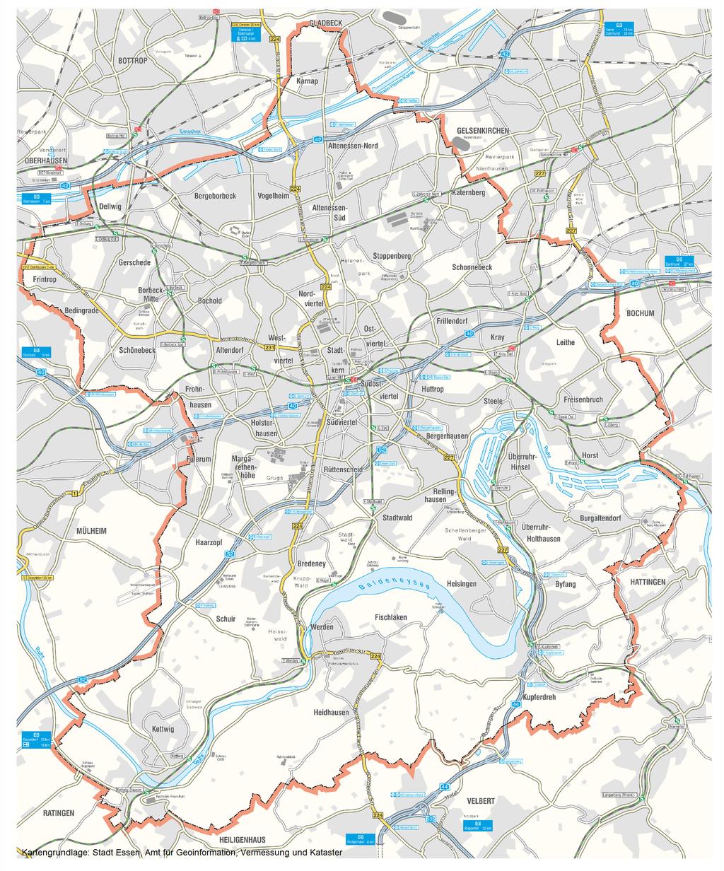 11.2. Übersichtskarte des Stadtgebietes Fläche des Stadtgebiets Anzahl der Stadtbezirke Abbildung 11.