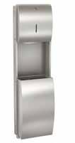 STRATOS Kombinationen, WC-Rollenhalter Front mit Papierhandtuch-, Abfallbehälter-Kombination für Unterputzmontage und mit besseren Reinigungseigenschaften (easy to clean), mit Sichtfenster, beide