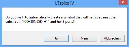 2 Spice-Modell als Subcircuit einbinden 9 In LTspice ruft man nun die Netzliste unter <File> <Open> <Dateityp Netlists > auf, siehe Abb. 2.2. Man kann auch das Textfile der Spice-Netzliste öffnen, muss dazu aber beim Öffnen darauf achten, dass beim Dateityp All Files angegeben wird.