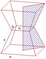 aufeinandertreffen. Grund-, Mittel- und Deckfläche sind regelmäßige Dreiecke.