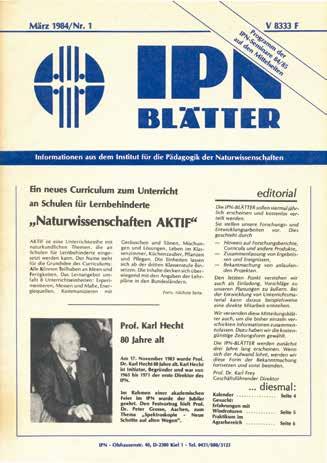 1982 Das IPN richtet die 13. Internationale Physik- Olympiade in Kiel und Malente aus. Aus diesem Anlass wird das Logo entwickelt, welches das Strömungsbild beim Magnus-Effekt zeigt.