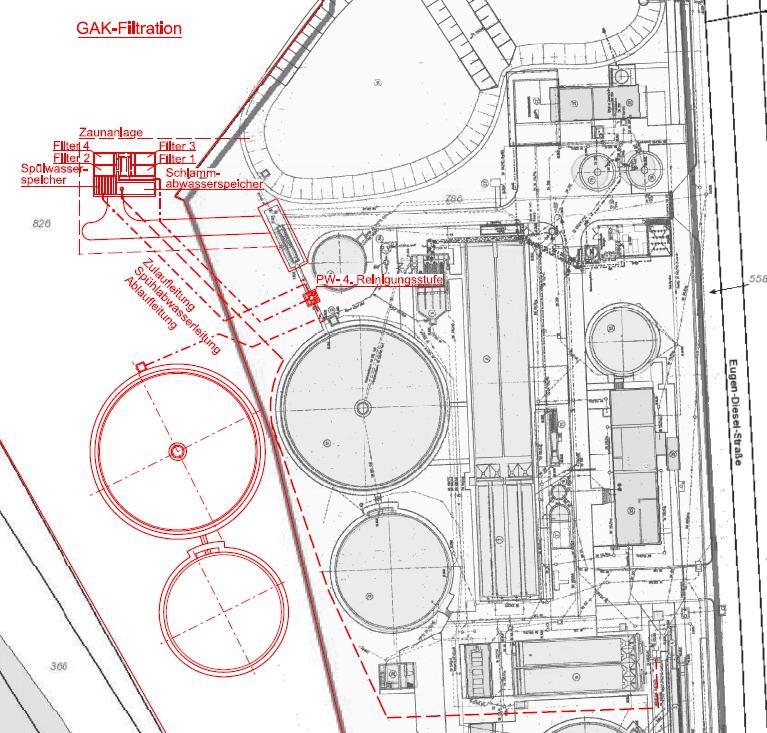 TUTTAHS & MEYER Ingenieurgesellschaft mbh Seite 7 Bild 4: Lageplanausschnitt Variante 2: GAK-Filtration 3.