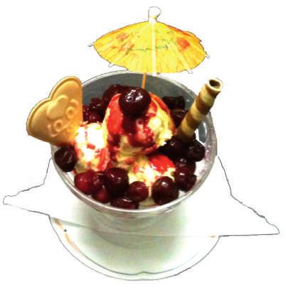 Vanille - Eis mit heißen Himbeeren 76.