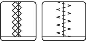 Versäuberungsnaht (Nähfuß Optional) Zum Versäubern von Kanten eignen sich die Stichprogramme 03, 06, 41 und 14 06 41 14