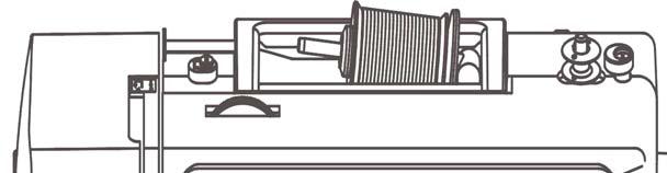 Spulen Garnrollen Sicherungs halter Garnrolle Garnrollenhalte 1. Die Garnrolle auf den Garnrollenhalter schieben und mit den Garnrollen-Sicherunghalter sichern. 2.