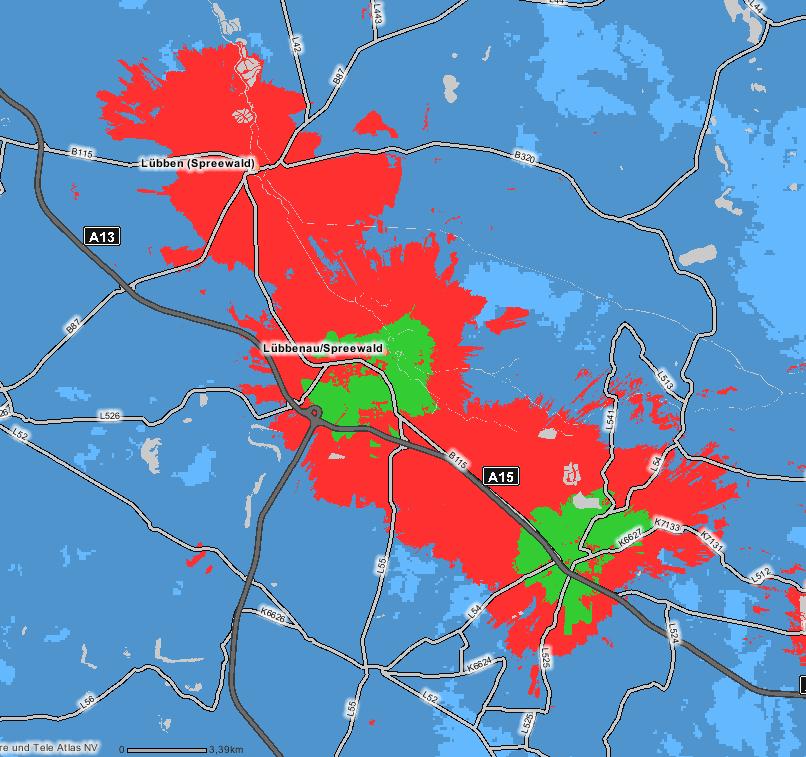Lübben Verfügbarkeit von Breitband-UMTS