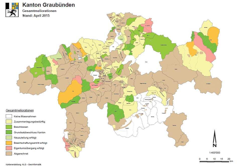 2 Abklärungen für den Grundsatzentscheid 2.1 Übersicht Meliorationen im Kanton Graubünden 2.