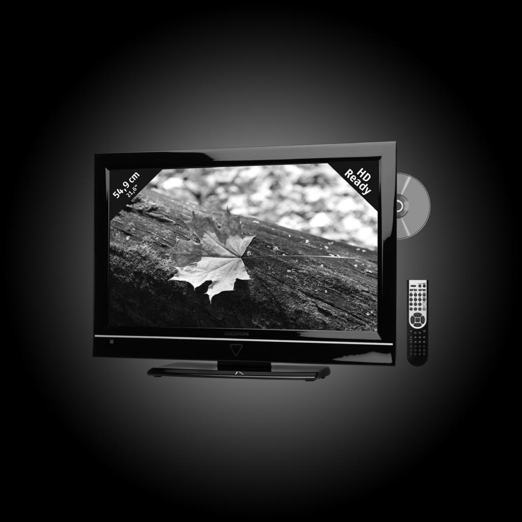 54,9 cm / 21,6" Design LCD-TV mit integriertem HD DVB-T-Tuner