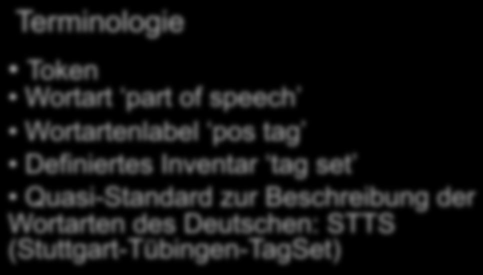 id="word_2" pos="art">des</word> Quasi-Standard zur Beschreibung der Wortarten des Deutschen: STTS <word id="word_3" pos="nn">protokolls</word> (Stuttgart-Tübingen-TagSet) <word id="word_8"