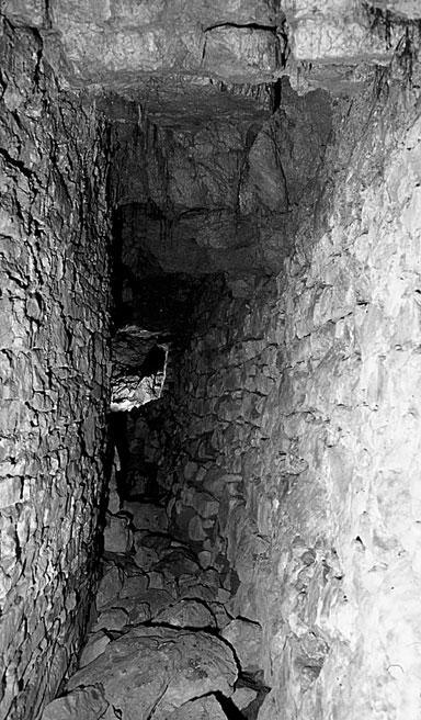 352 HISTORISCHE WASSERLEITUNGEN IN DER EIFEL Tiergarten-Tunnel Blankenheim. Der Tunnelabschnitt zwischen den Bauschächten V und IV vor der Freilegung. Alle Bilder: Dr. K.