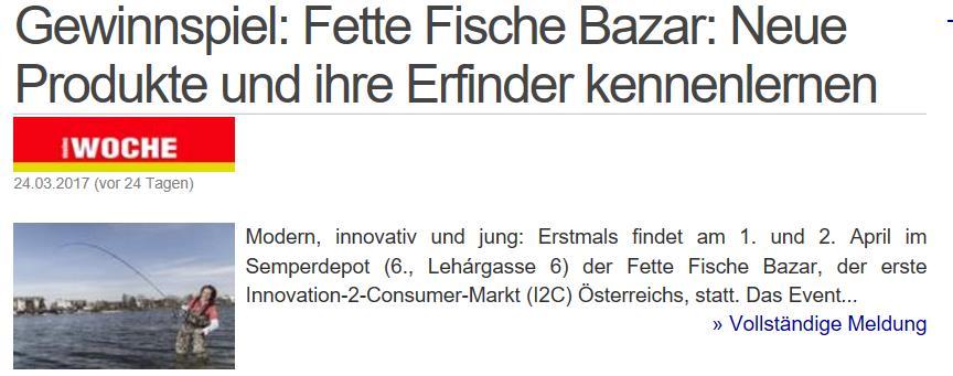 News Deutschland Titel: Gewinnspiel: Fette fische Bazar: Neue Produkte und ihre Erfinder kennenlernen www.newsdeutschland.com, 24.03.