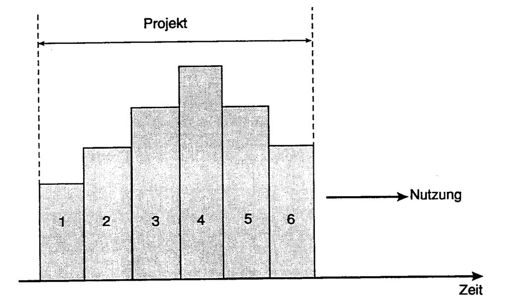 Die Prozessphasen unterschiedlicher Projektarten 7 Investitionsprojekt 1 Vorstudie 2 Konzeption 3 Detaildefinition 4 Entwicklung