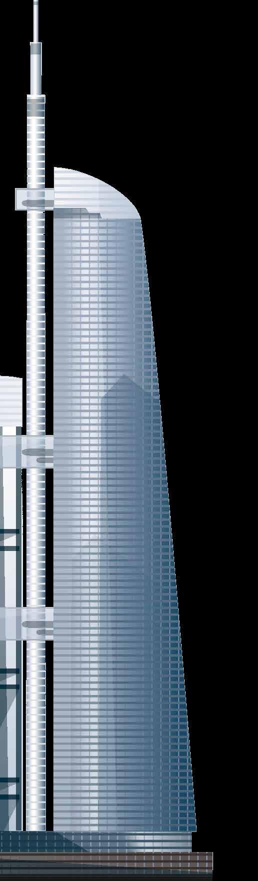 MAL 449 m Empire State Building New York. USA 448 m Federation Tower Moskau. RUS 412 m IFC Hongkong.