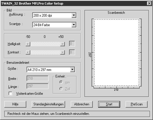 Scanner-Treiber Um TWAIN-32 Brother MFL Pro Colour als Scanner-Treiber zu verwenden, wählen Sie diesen Treiber unter der Option Scanner wählen oder Quelle wählen in Ihrer Software aus.
