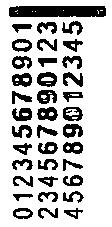 Drehung: 0 Bis zu 40 Zeichen in 6 Zeilen mit 6 Zeichen und 1 Zeile mit 4 Dieses Beispiel zeigt 36 Zeichen.