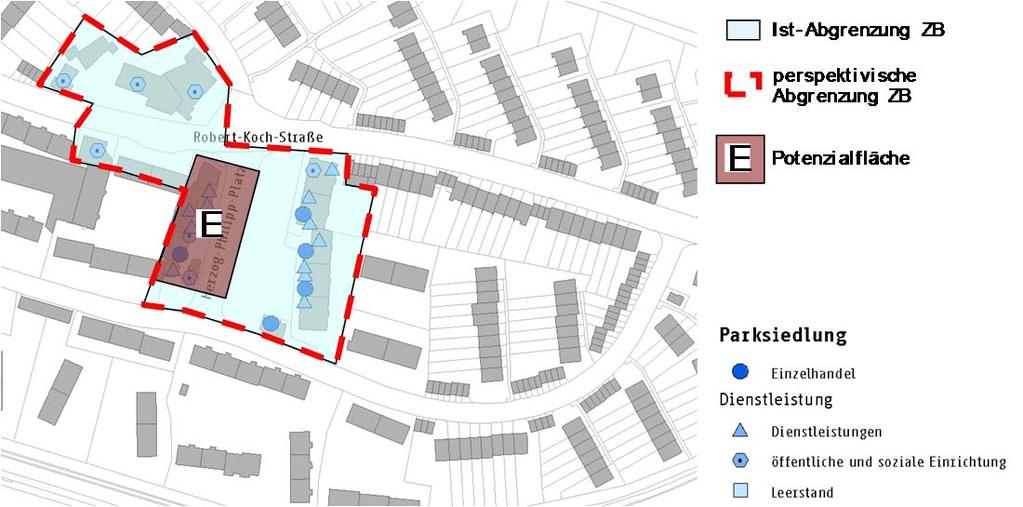 März 2011 Zentraler Versorgungsbereich Parksiedlung Quelle : eigene Darstellung auf Grundlage der