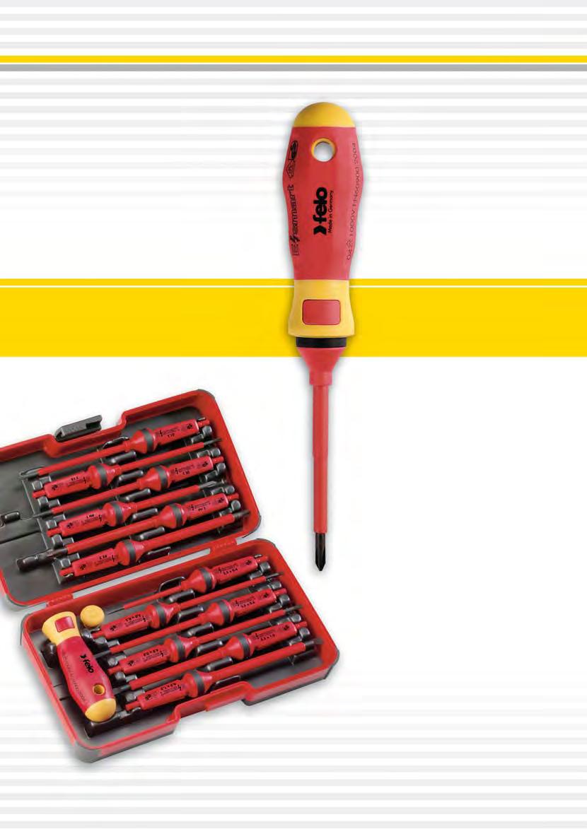 12 interchangeable IEC screwdriver blades with 2-component handle in sturdy smart box 12 IEC Wechselklingen mit 2Komponenten-Griff in robuster smart Box every screwdriver individually tested to