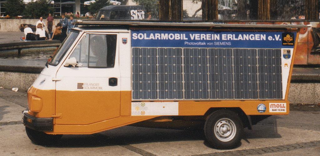 Prototypen des Solarmobil Vereins Erlangen Deutschlands erstes zugelassenes