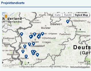 Maßnahmen: Projektlandkarte Darüber hinaus gibt es eine Sammlung von