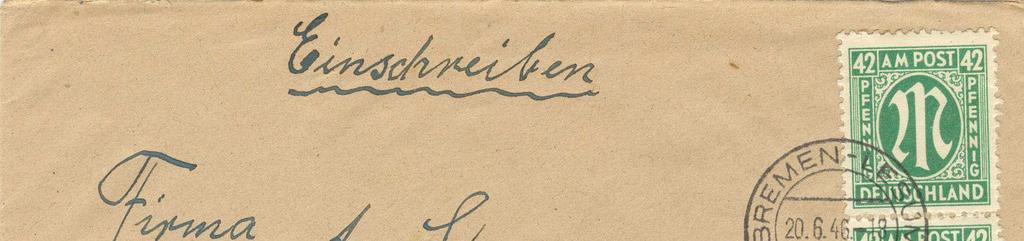 R-Brief der Poststelle (II) Stadt Bremen-Lesum A.