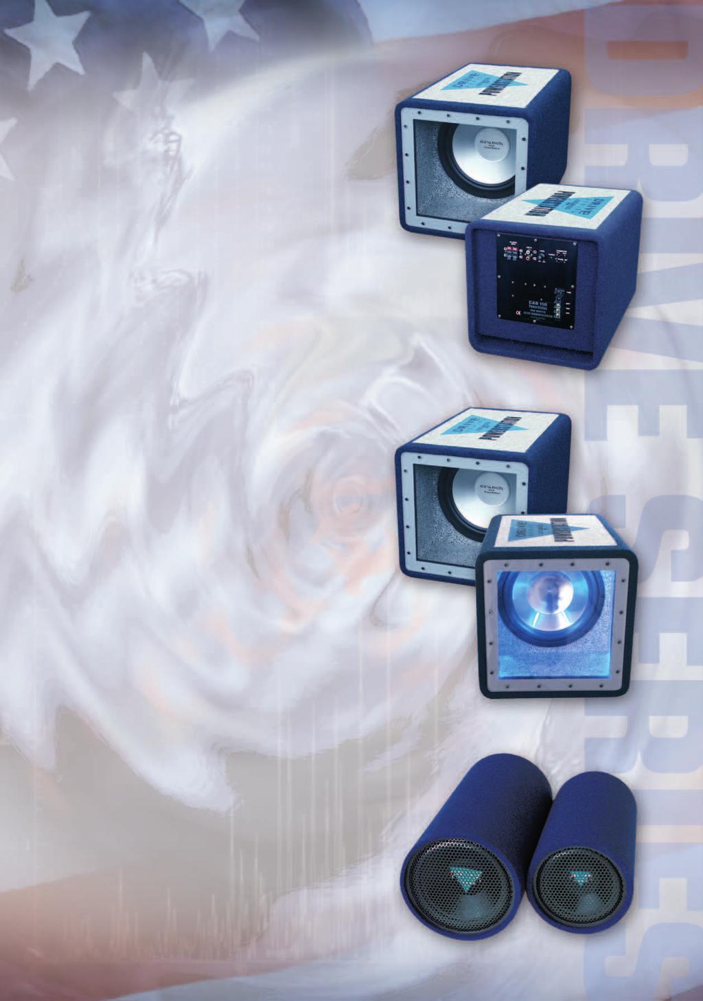 DRIVE BANDPASS ACTIVE SYSTEMS CAB-110 LED 10" (25 cm) Aktivsubwoofer 150 Watt Bandpass-Gehäuse mit Plexiglas und blauer LED-Innenbeleuchtung Integrierter Aktiv-Verstärker Regelbarer Lautstärkepegel