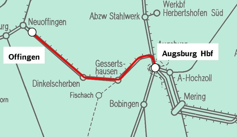 07.19.0043 - Fahrplanfenster Strecke 5302 Augsburg - Neuoffingen Lage im Netz Die wichtigsten Bauarbeiten sonstige Arbeiten Auswirkungen Fernverkehr ggf.