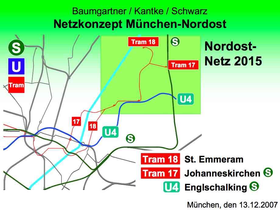 Baumgartner / Kantke / Schwarz (BKS) Warum U4 Englschalking Bahnknoten + Tram München Johanneskirchen? 2011 (IST-Stand): -!