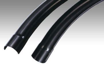 PVC Halbschalenbogen PVC mit H-Profil Radius 1.000mm PVC split duct bend PVC with H-profile Radius 1.000 mm 15 30 45 90 50 x 1,8 auf Anfrage!