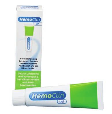 ,30 Typgerecht und einzigartig HemoClin 10.8. 14.8.2015 Endlich Linderung! Spendet sofortigen Kühleffekt bei Hämorrhoidalleiden und Beschwerden wie Juckreiz, Irritationen oder Brennen.