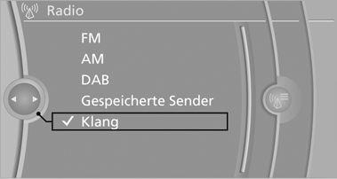 Entertainment Klang Klang Fahrzeugausstattung 3. Gewünschte Klangeinstellung auswählen.