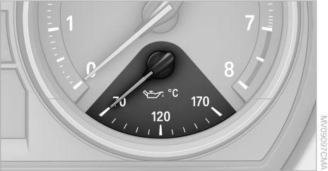 Mit mäßiger Motordrehzahl und Geschwindigkeit fahren. Normale Betriebstemperatur: Der Zeiger befindet sich in der Mitte der Temperaturanzeige.