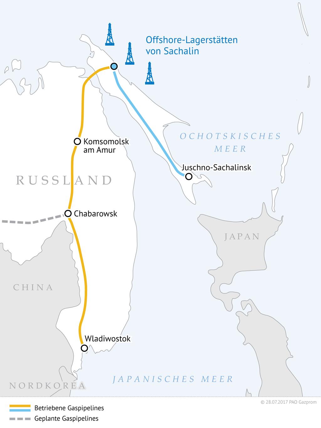 Gastransportsystem Sachalin Chabarowsk Wladiwostok