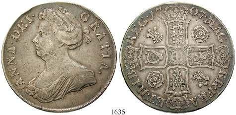 1635 Anne, 1702-1714 Crown 1707. 29,71 g. Pre-union.