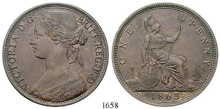 ss-vz 120,- 1658 Bro-Penny 1863. S.3954.