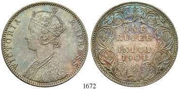 1671 Victoria, 1837-1901 Rupee 1900, Bombay. KM 492. kl.