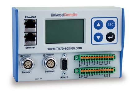 39 CSP2008 - Universalcontroller für bis zu sechs Sensorsignale Der Controller CSP2008 dient zur Verarbeitung von 2-6 vorrangig optischen, aber auch anderen Sensoren von Micro-Epsilon (max.