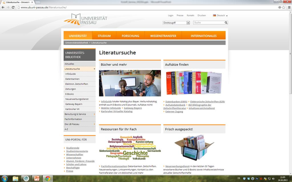 Bibliothekshomepage (www.ub.uni-passau.