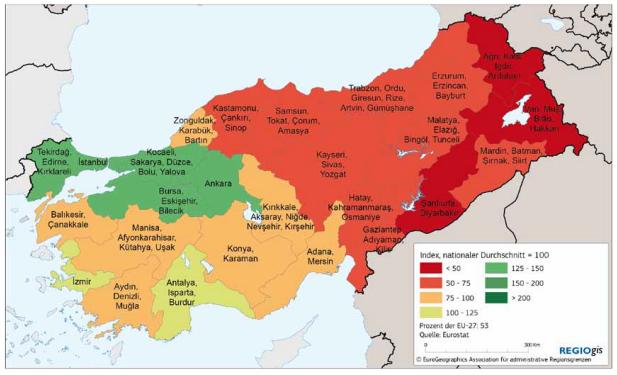 Pro-Kopf-BIP (KKS) in der Türkei 2011 Die